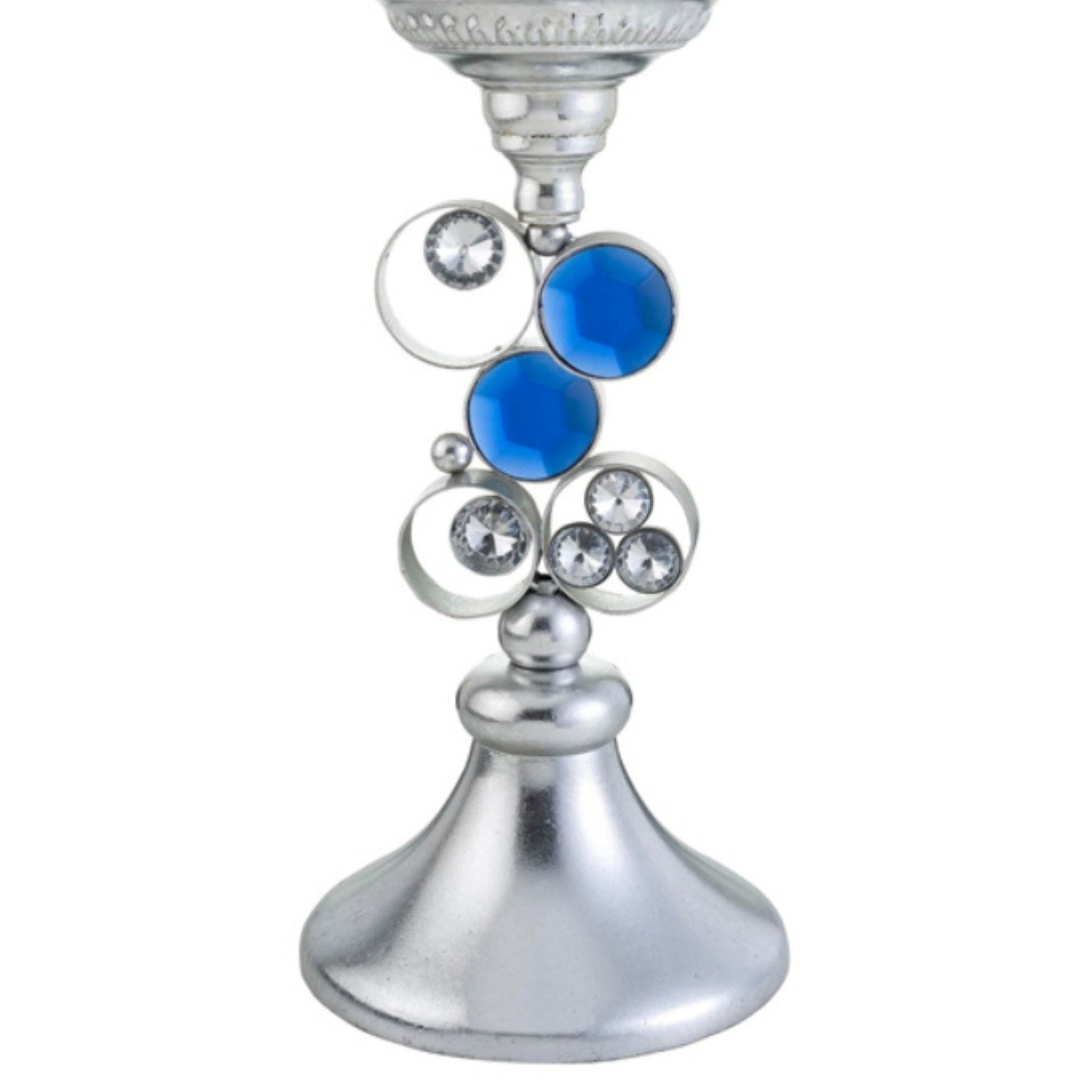 18" Tall Polyresin" Dazzle" Candleholder, Silver Finish Silver Polyresin