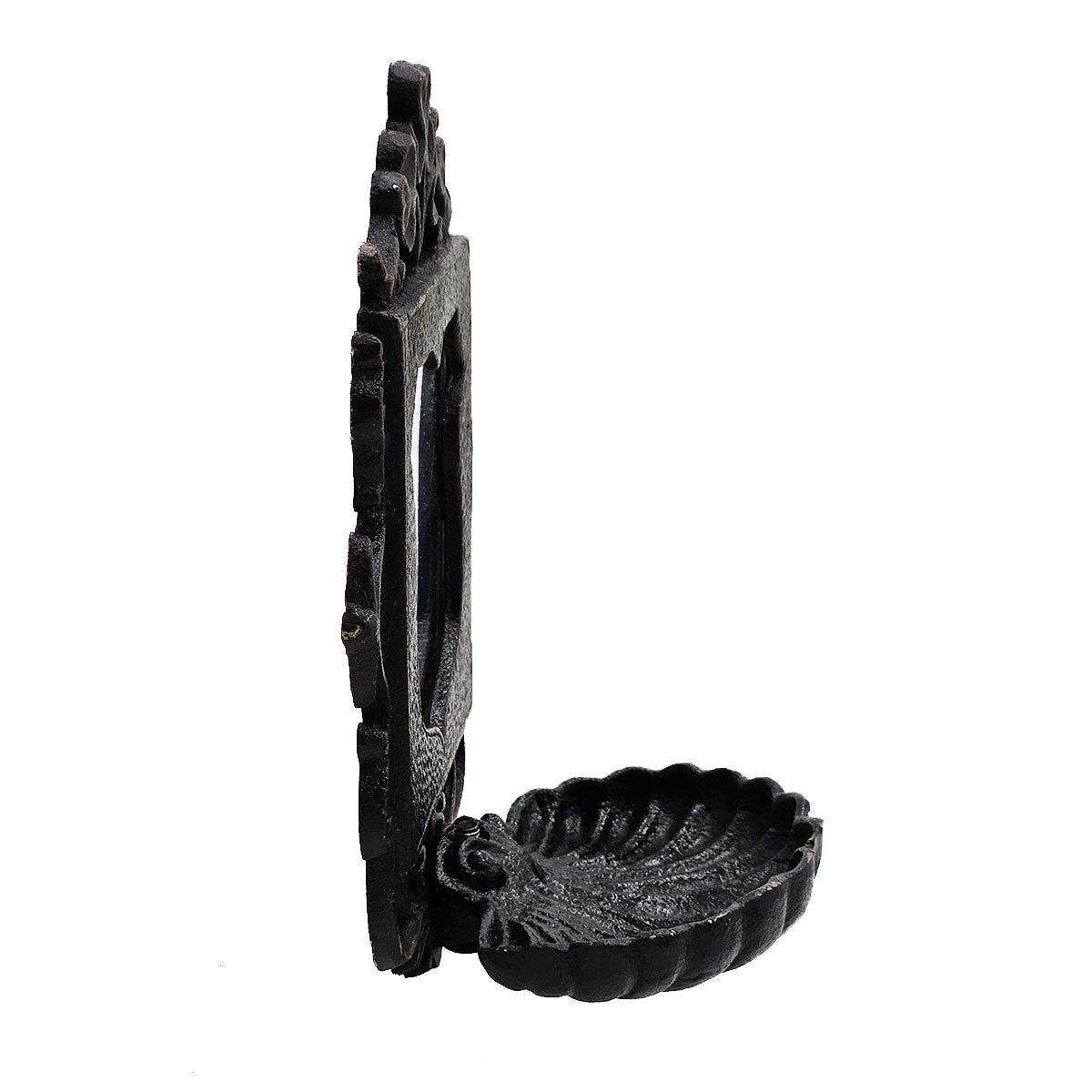 6.3X3.9X8.2" Black Cast Iron Soap Dishes With Mirror Black Iron