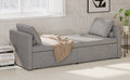 Modern Upholstered Chaise Lounger Daybed Small Single Daybed With 2 Drawers, No Mattress Needed, Perfect For Living Rooms & Home Office, Linen Fabric, Gray Gray Linen