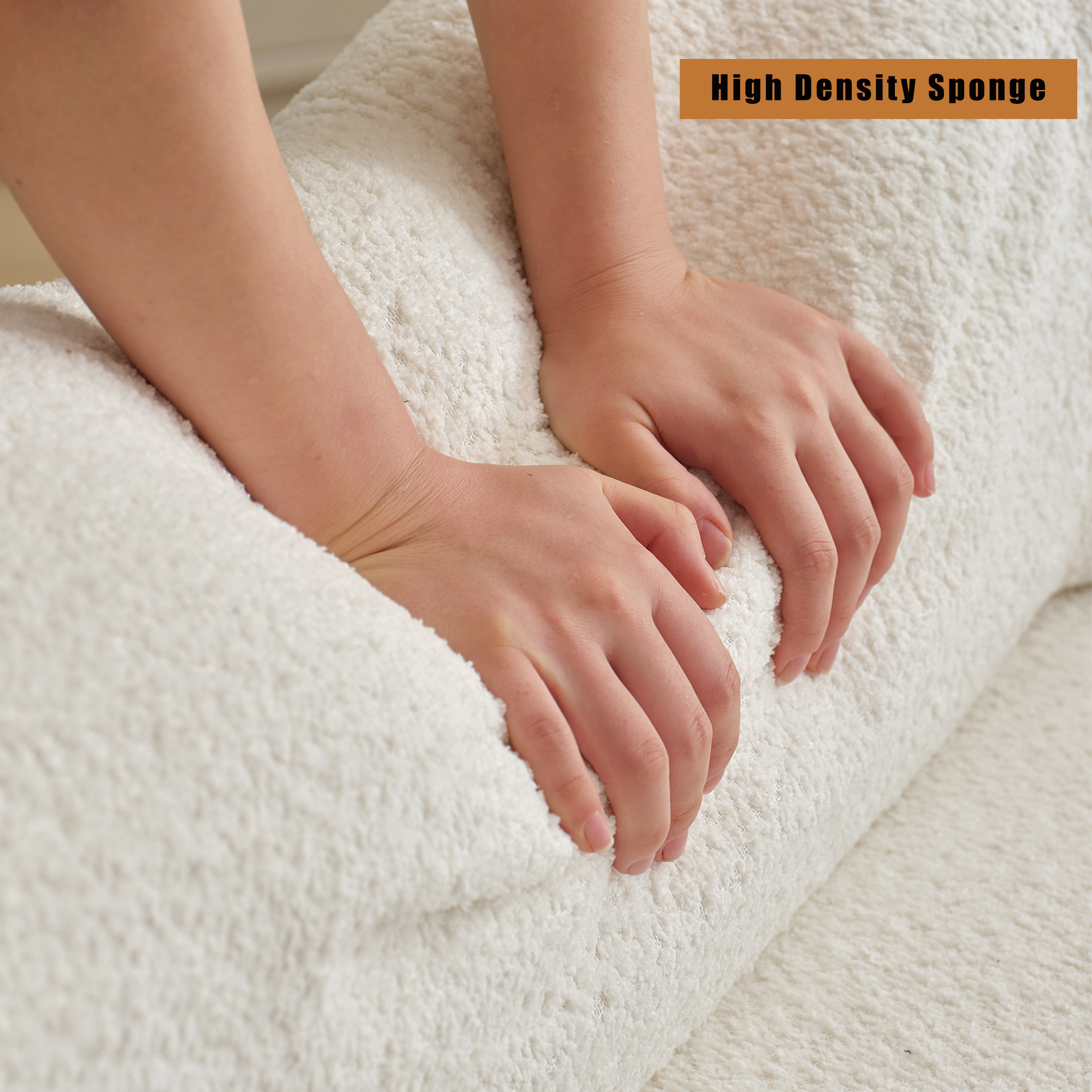 Arrived Modern Minimalist 140" L Shape Couch ,No Assembly Required,Boucle,Modular Sofa ,Couch With Chaise,Free Combination Foam Filled Sofa, 4 Seats,White White Polyester Primary Living Space Soft Modern Foam Polyester 4 Seat