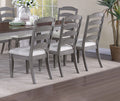 Light Grey Contemporary Style Side Chairs Set Of 2Pc Wooden Frame Ladder Back Design Dining Room Furniture Light Grey Dining Room Foam Classic,Contemporary,Modern Dining Chairs Rubberwood Ladder