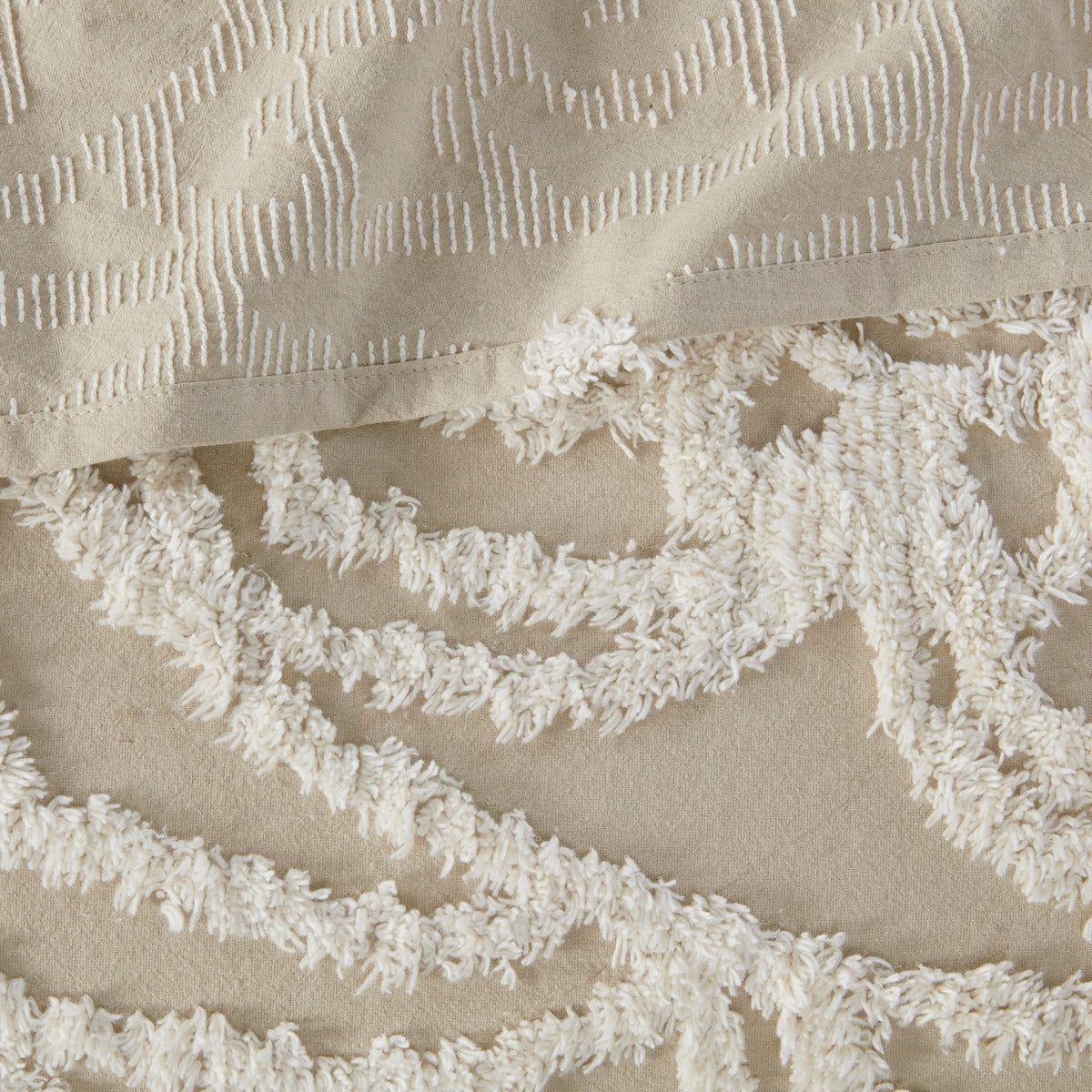 Tufted Cotton Chenille Medallion Fringe Coverlet Mini Set Taupe Full Queen Full Taupe Cotton