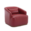 Coolmore Swivel Barrel Chair, Comfy Round Accent Sofa Chair For Living Room, 360 Degree Swivel Barrel Club Chair, Leisure Arm Chair For Nursery, Hotel, Bedroom, Office, Lounge Wine Red Pu Wine Red Primary Living Space Foam Pu Leather