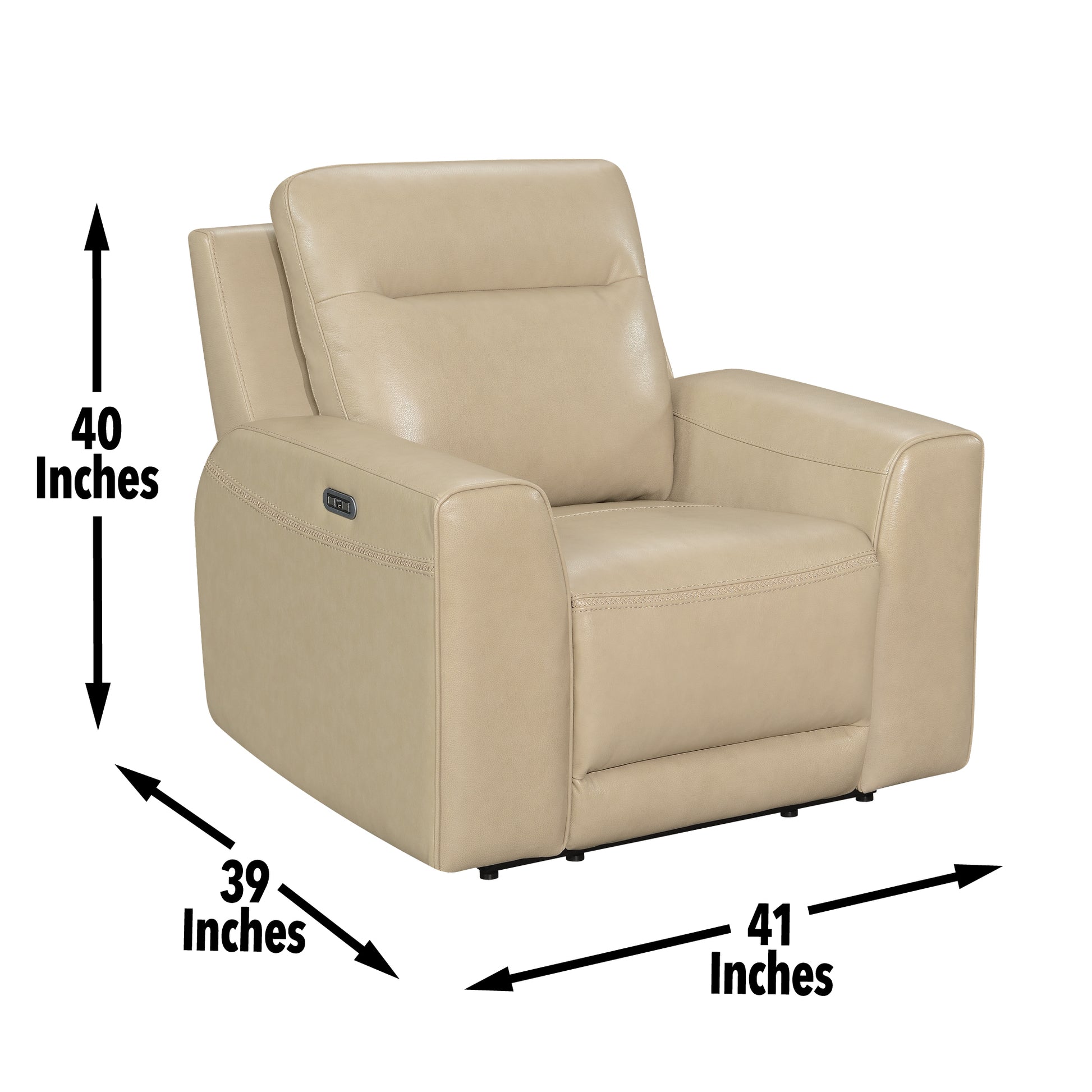 Doncella 3 Piece Power Reclining Living Room Set Beige Beige Wood