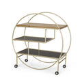 Round Shelf Gold Wood Glass