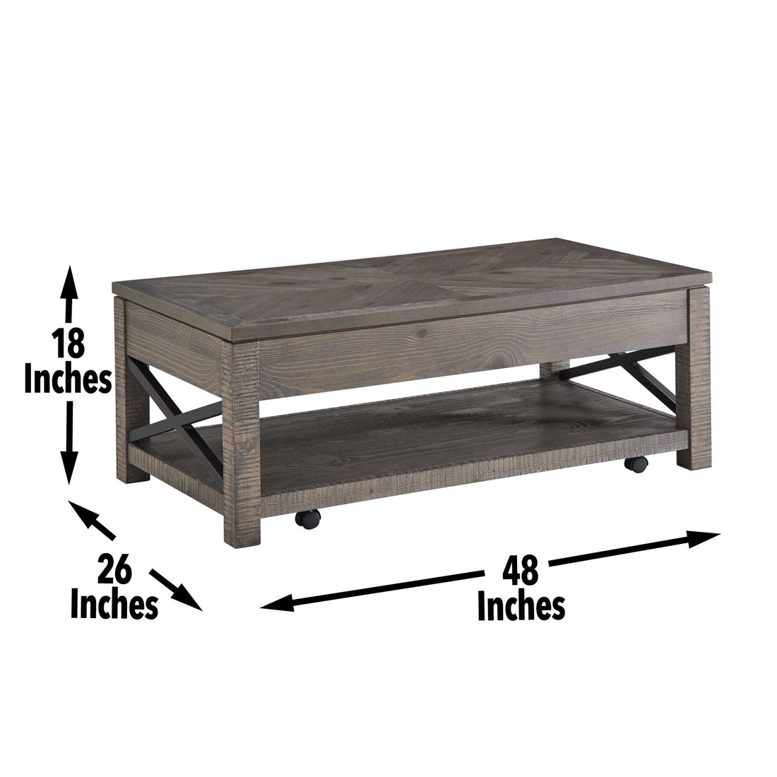 Dexter Lift Top Cocktail Table Brown Brown Wood