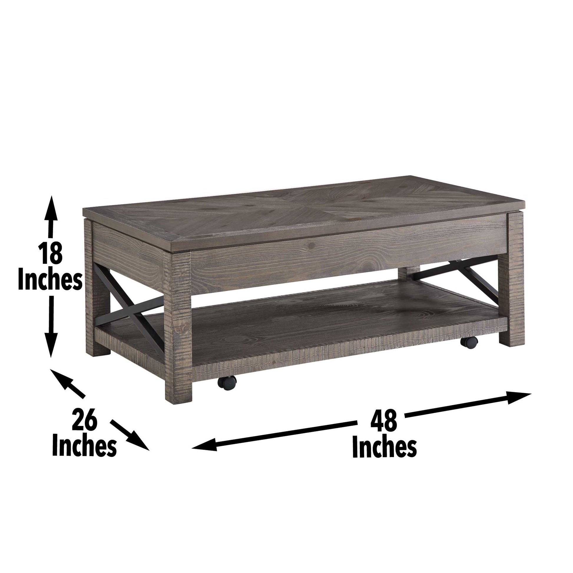 Dexter Lift Top Cocktail Table Brown Brown Wood