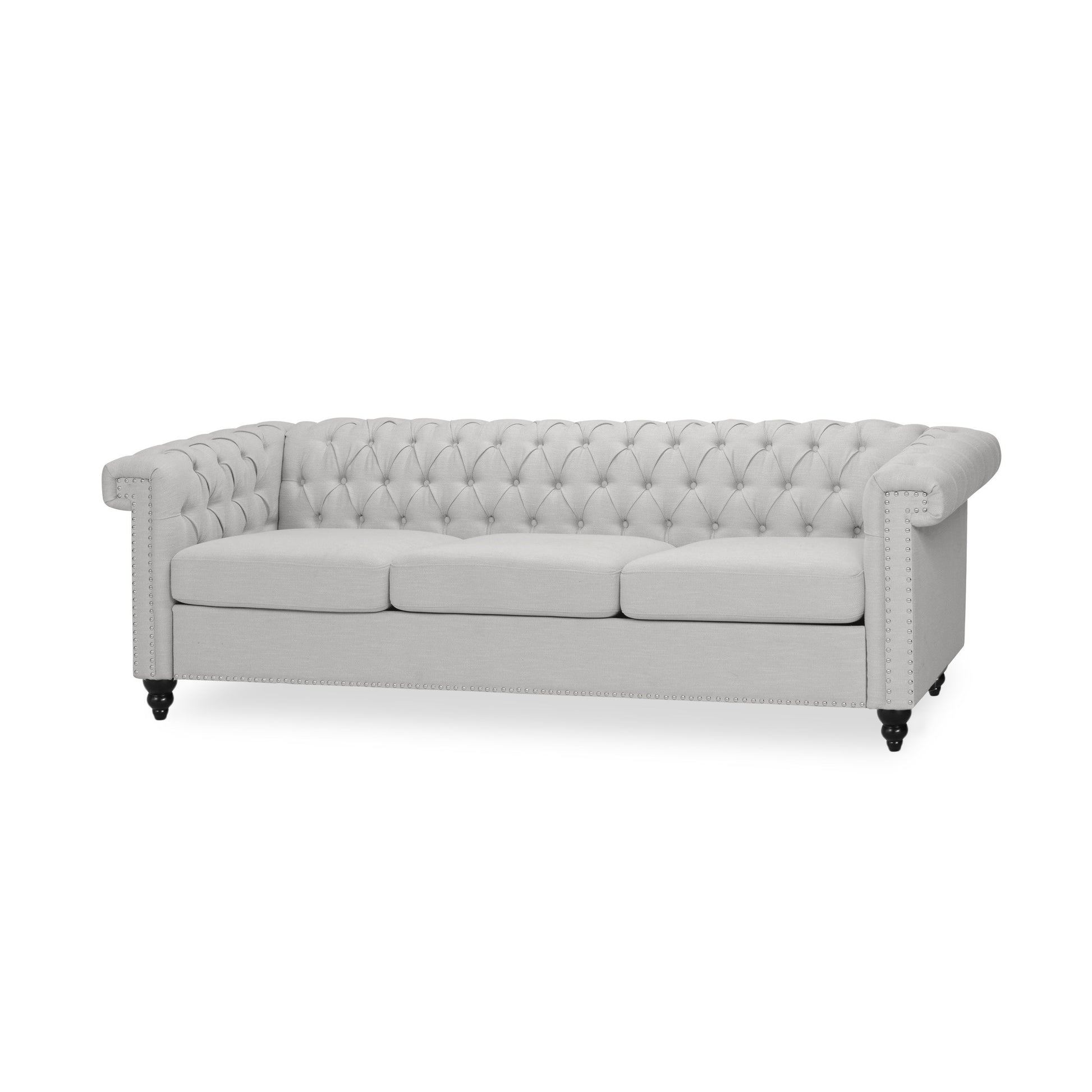 Sofa 3 Seater Grey Fabric