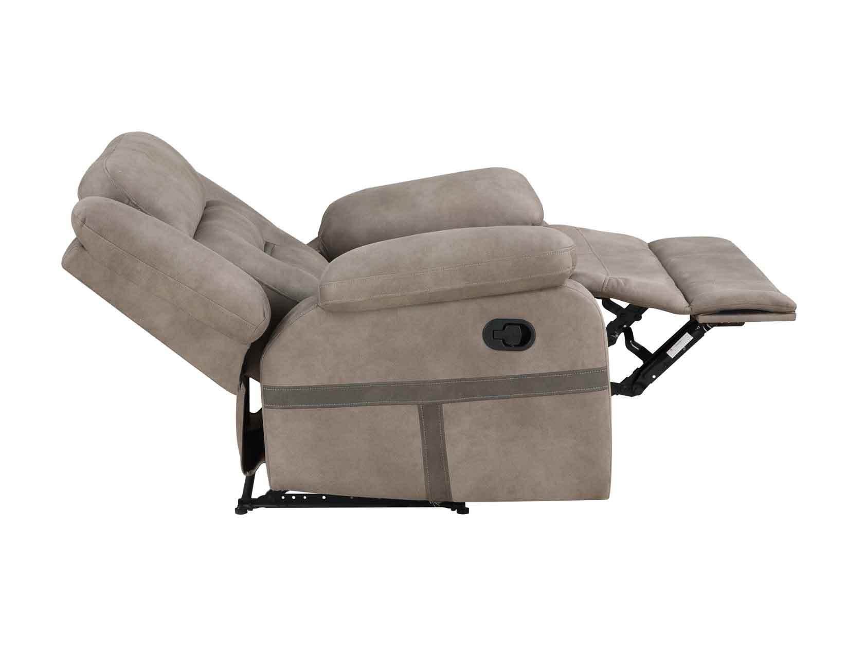 Abilene Manual Reclining Chair Tan Dark Gray Wood