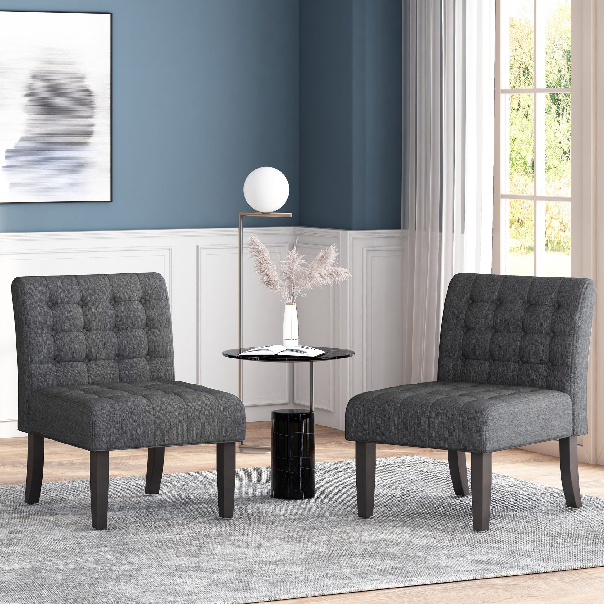 Accent Chair Charcoal Fabric