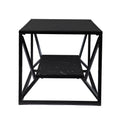 Argall Glass Top Cocktail Table W Storage Black Iron