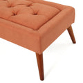 Tuft Top Ottoman Orange Fabric