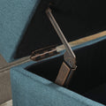 Storage Ottoman Teal Wood Fabric