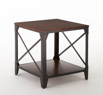 Winston Square End Table Brown Brown Steel