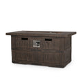 Andrew Rectangle Fire Pit 40,000 Btu Tank Inside Brown Magnesium Oxide