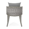 Pebble Chair Grey Pe Rattan Iron Waterproof Fabric