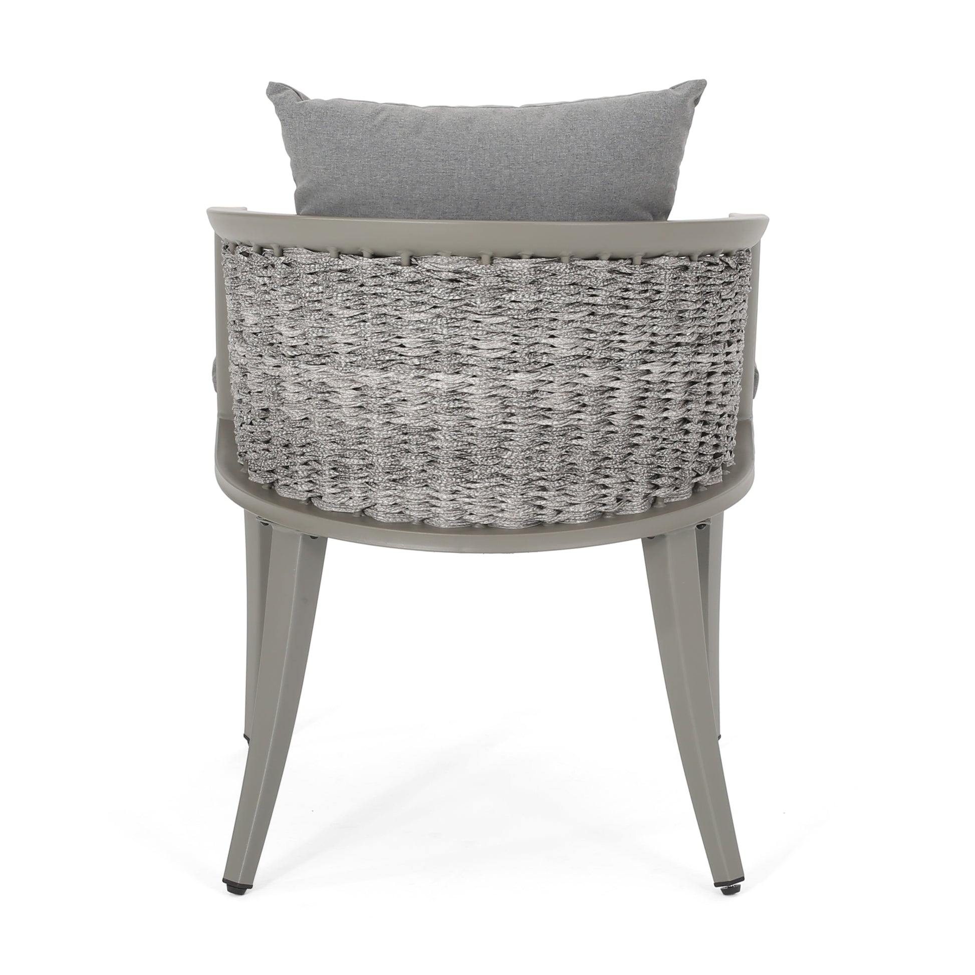 Pebble Chair Grey Pe Rattan Iron Waterproof Fabric