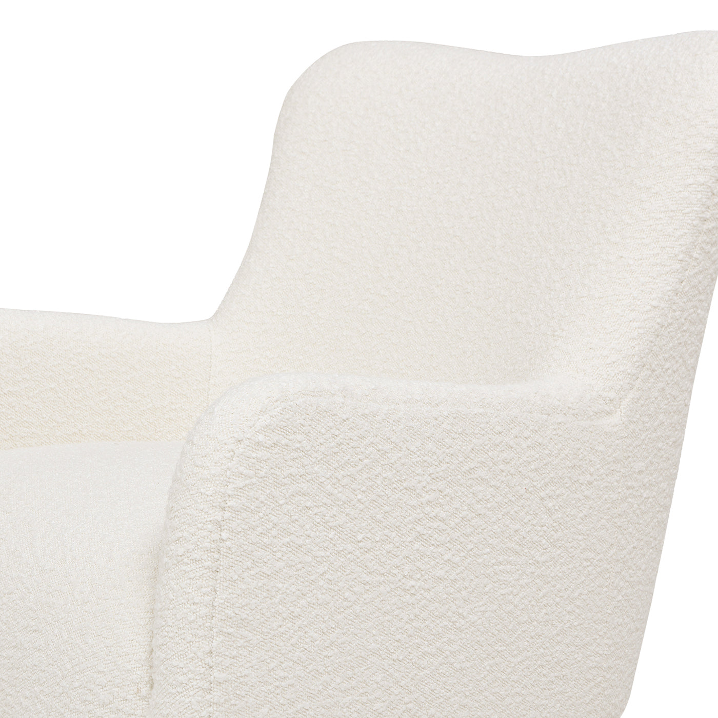Nimbus 27.5" Curved Accent Chair, Ivory White Boucle White Foam Boucle