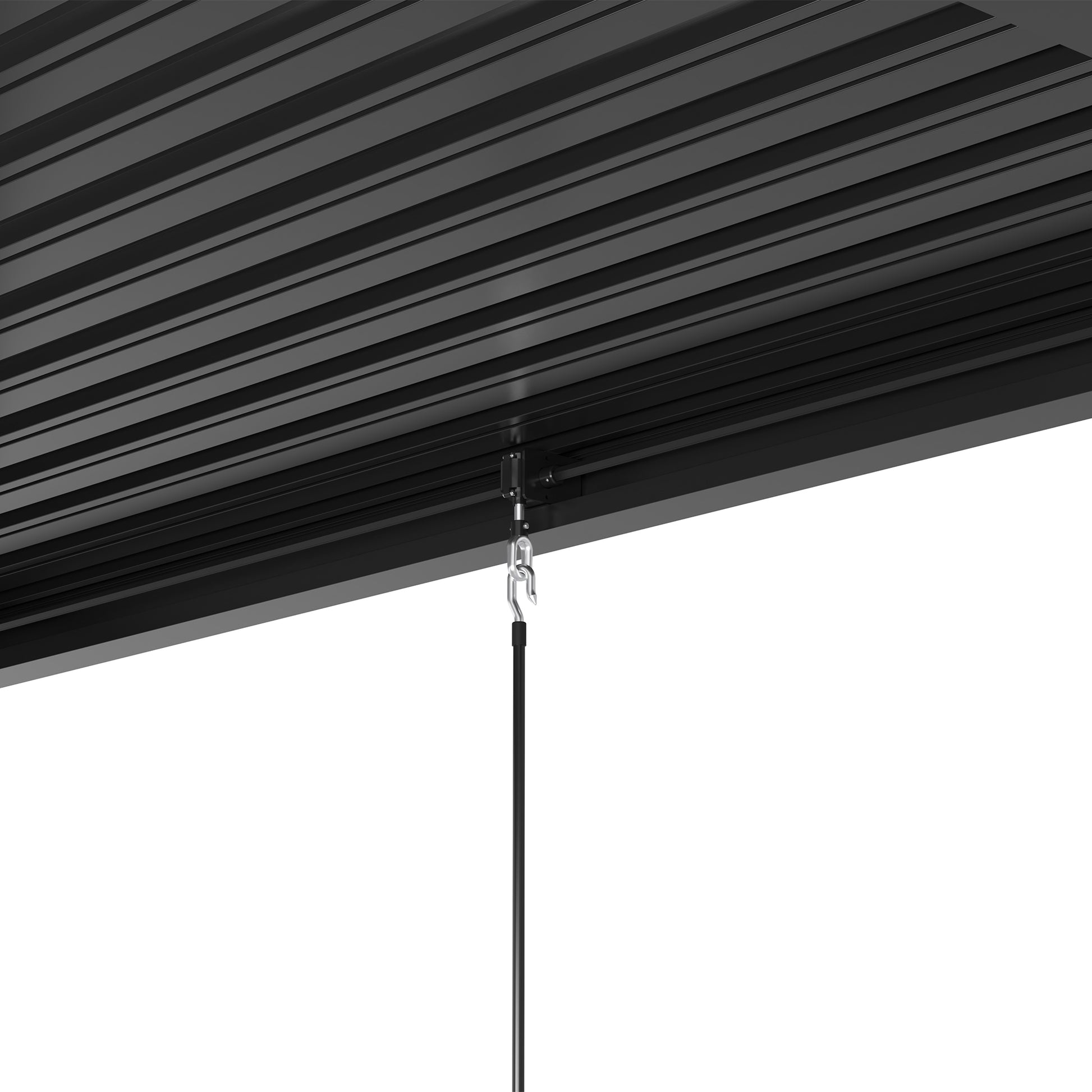 8640E Louver Pergola 10X19Ft Aluminum Frame & Steel Louvers Black Garden & Outdoor High Wind Resistant Gazebos Aluminum