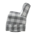 Grey And White Rolled Arm Swivel Chair With Glider Grey Primary Living Space Traditional Pine Wood Fabric