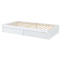 Twin Size Wood Daybed With Fence Guardrails And 2 Drawers, Split Into Independent Floor Bed & Daybed, White Old Sku :Lp000881Aak Twin White Solid Wood Mdf