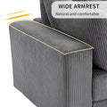 105'' 3 Seater Sofa With Removable Back Cushions And 5 Pillowsfor Living Room, Apartment, Spacious Space Gray Polyester 3 Seat