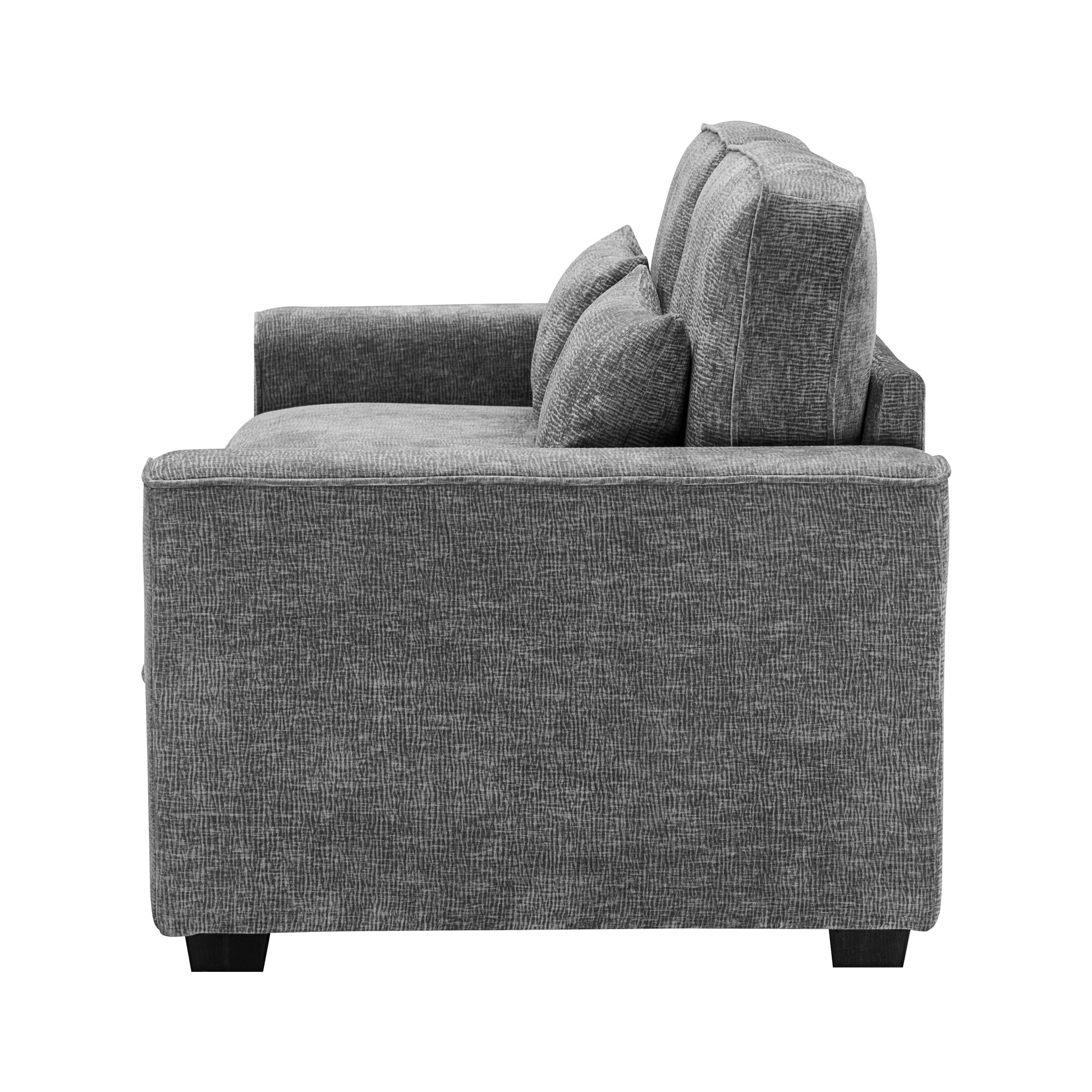 Cozy Duo Grey Loveseat Sofa Grey Solid Wood Mdf 2 Seat