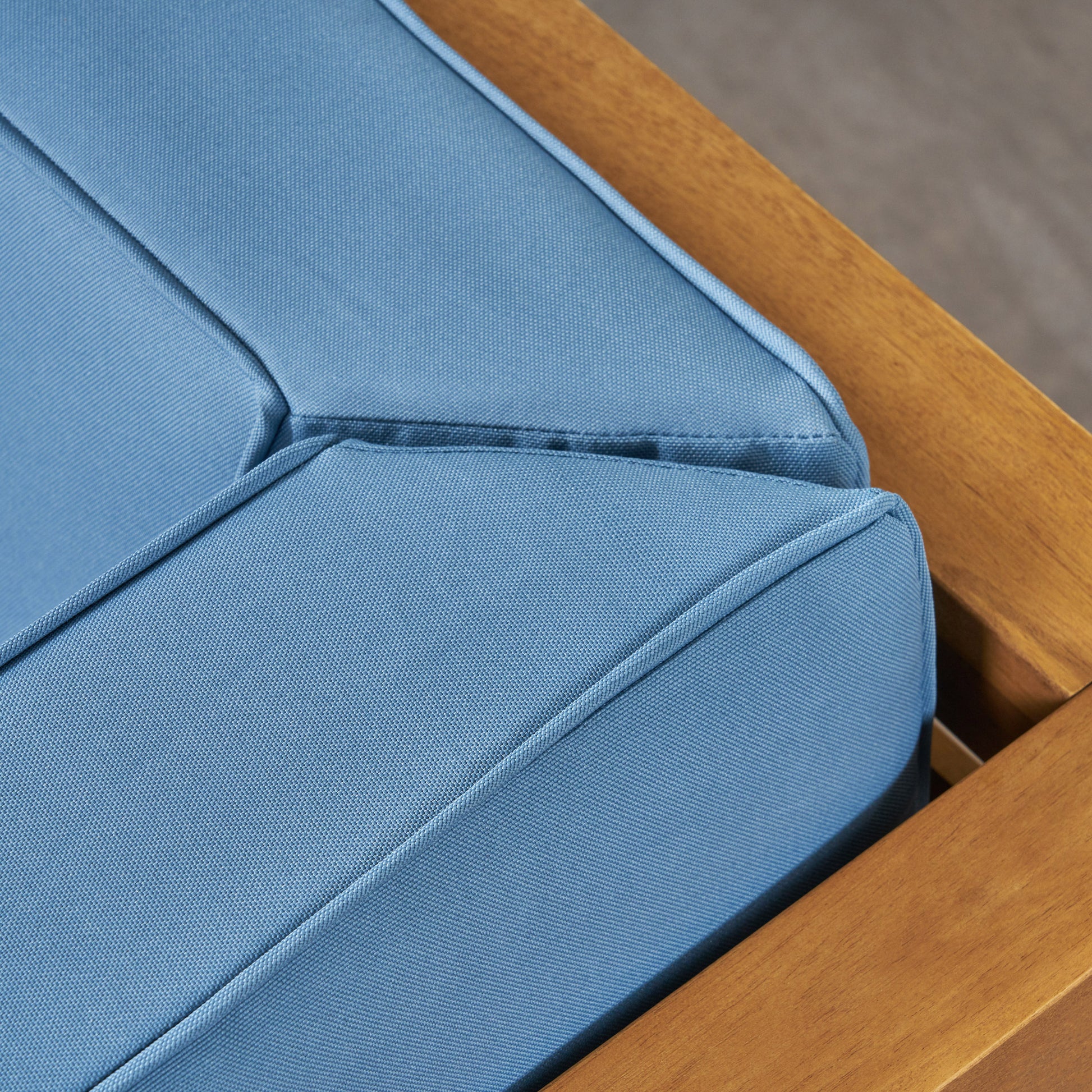 Oana Club Chair Pecan Blue Acacia Wood