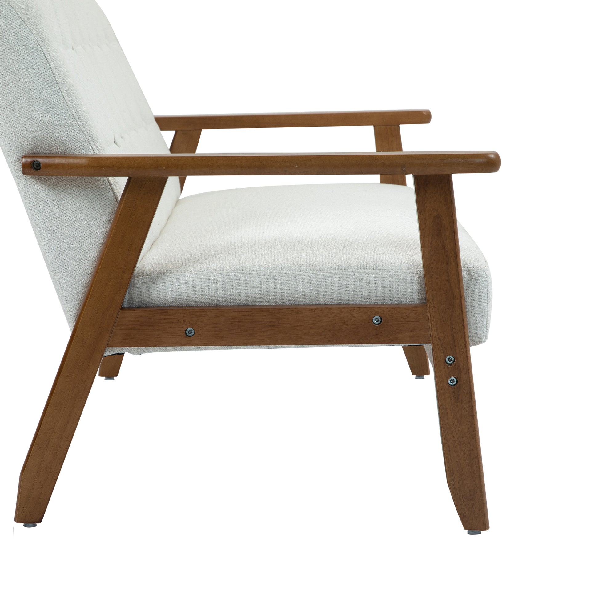 Coolmore Mid Century Modern Solid Loveseat Sofa Upholstered Linen Loveseat, 2 Seat Upholstered Loveseat Sofa Modern Couch Beige Linen 2 Seat