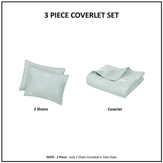 4 Piece Cotton Reversible Embroidered Quilt Set With Throw Pillow Aqua King Cal King King Aqua Cotton