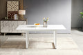 White Color,Square Extendable Dining Table With Metal Leg,Modern Space Saving Kitchen Table For Living Room 70.86