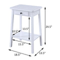 White End Table With Bottom Shelf White Primary Living Space Drawers Rectangular Wood