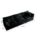 Modern Sofa Couch, 3 Piece Set Extra Deep Seat Sectional Sofa For Living Room, Oversized Sofa, 3 Seat Sofa, Loveseat And Single Sofa, Black Chenille Green Chenille 6 Seat