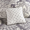 7 Piece Cotton Printed Comforter Set Grey Cal King California King Grey Polyester