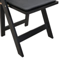 Upholstered Folding Chair, Space Saving,Easy To Carry, 4Pcs,Black Cushion Black Shelf,Dining Room Black Solid Wood