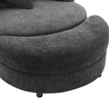 Orisfur. 360 Swivel Accent Barrel Chair With Storage Ottoman & 4 Pillows, Modern Chenille Leisure Chair Round Accent For Living Room, Gray Gray Foam Chenille