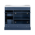 36'' Bathroom Vanity With Resin Sink Combo, Solid Wood Frame Bathroom Storage Cabinet, Freestanding Vanity Set With 3 Drawers& Adjustable Shelf Blue Bathroom Modern Solid Wood Mdf Resin