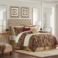 4 Piece Comforter Set Burdy Queen Multicolor Polyester