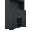 Coffee Bar Cabinet Kitchen Cabinet With Storage, Farmhouse Wine Cabinet With Drawers Shelves And Cabinets, Buffet Cabinet Wine & Glass Racks For Dining Room, Kitchen, Dark Blue Antique Blue Particle