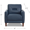 Mavis Leather Chair Navy Memory Foam Genuine Leather