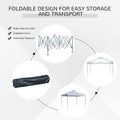 Outsunny 10' X 10' Pop Up Canopy Tent, Instant Sun Shelter With 3 Level Adjustable Height, Top Vents And Wheeled Carry Bag For Outdoor, Garden, Patio, White White Steel