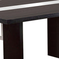 Contemporary Glass Insert Dining Table, Black Black Wood