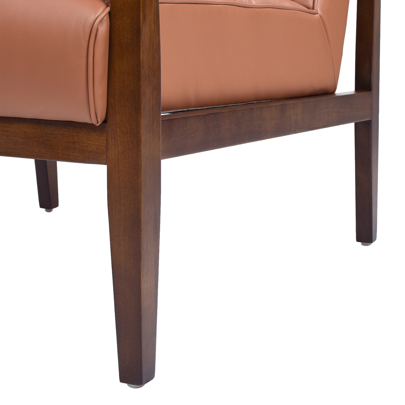 Kenneth 28" Modern Transitional Lounge Accent Chair, Leather&Faux Leather Brown Foam Leather