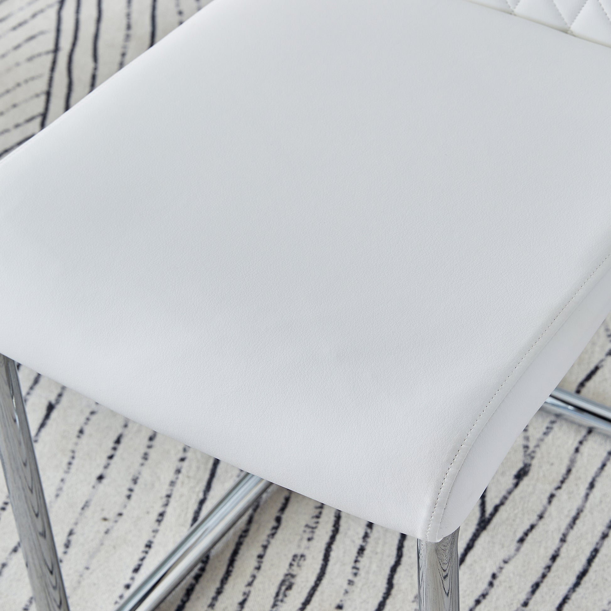 Table And Chair Set, Large Modern Rectangular Glass Table, Can Accommodate 6 8 People, Equipped With A 0.39 Inch Tempered Glass Tabletop And Large Mdf Table Legs, Comfortable And Soft Chairs. Transparent Glass