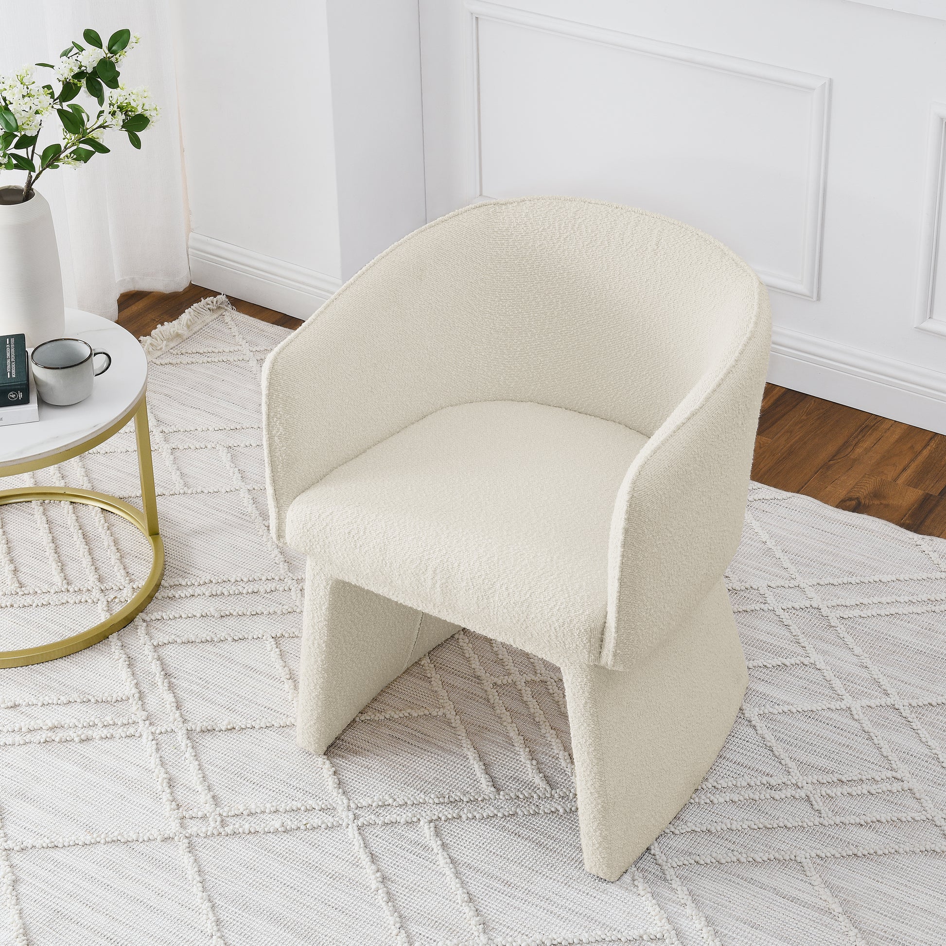 Modern Style Simple And Elegant Chair, Beige Leisure Chair, Suitable For Dining Bedroom Living Room Reception Desk Assembly Required Beige Beige Foam