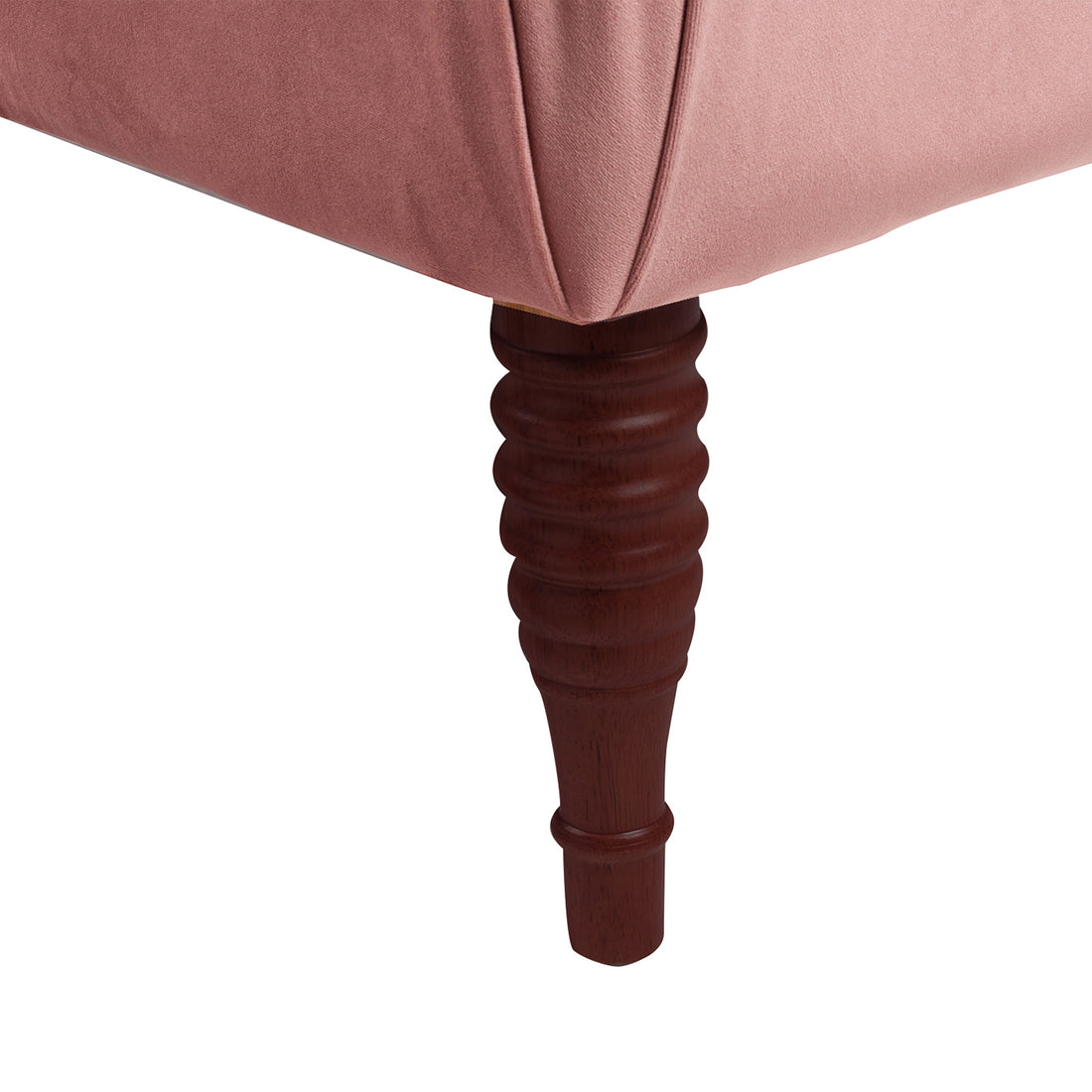 Samuel Tufted Roll Arm Chaise Lounge, Ash Rose Pink Velvet Pink Foam Velvet