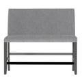 Glimm Gray Upholstered Bench With Back Gray Foam Engineered Wood