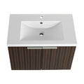 30 Inch Bathroom Vanity With Resin Sink,Soft Close Doors,Float Mounting Design Silver Brown Stripe Bathroom Modern Plywood Plywood