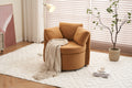 029 Teddy Fabric Swivel And Storage Chair With Back Cushion For Living Room,Khaki Khaki Primary Living Space Modern Foam Teddy