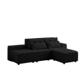 Convertible 3 In 1 Sleeper Sofa And Sectional Sofa With 4 Storage Space For Living Room,Corduroy Couch With 4 Pillows,Corduroy Black Corduroy 3 Seat